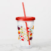 可愛い抽象芸術絵を描（ばちゃばちゃ）跳ねる名 アクリルタンブラー (左)