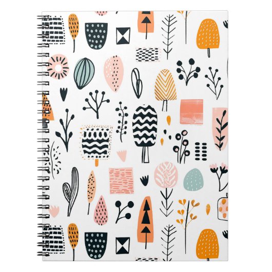 可愛い抽象芸術線クリエイティブおもしろい手描き ノートブック (正面)