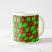 可愛い抽象芸術花柄 ジャンボコーヒーマグカップ (正面右)