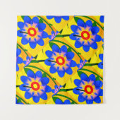 可愛い抽象芸術花柄 タペストリー (正面(横))