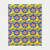 可愛い抽象芸術花柄 フリースブランケット (正面)