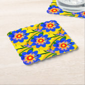 可愛い抽象芸術花柄 ペーパーコースター (アングル)