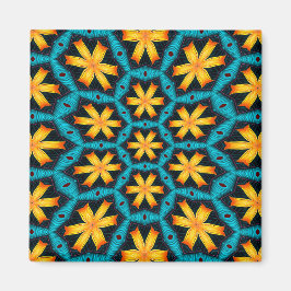 可愛い抽象芸術花柄 マグネット