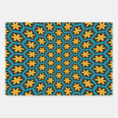 可愛い抽象芸術花柄 ラッピングペーパーシート (正面3)