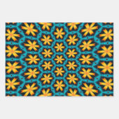 可愛い抽象芸術花柄 ラッピングペーパーシート (正面2)