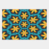 可愛い抽象芸術花柄 ラッピングペーパーシート (正面)