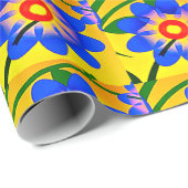 可愛い抽象芸術花柄 ラッピングペーパー (ロールコーナー)