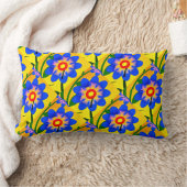 可愛い抽象芸術花柄 ランバークッション (ブランケット)