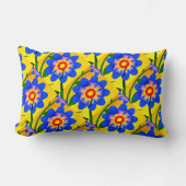 可愛い抽象芸術花柄 ランバークッション (正面)