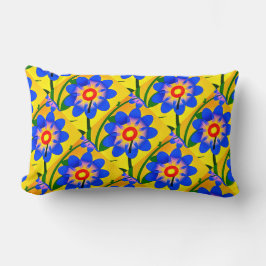 可愛い抽象芸術花柄 ランバークッション