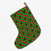 可愛い抽象芸術花柄 ラージクリスマスストッキング (裏面 (吊り時))