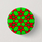 可愛い抽象芸術花柄 缶バッジ (正面)