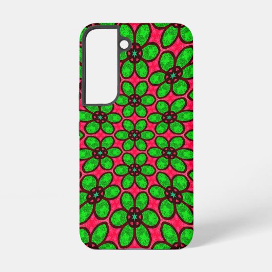 可愛い抽象芸術花柄 SAMSUNG GALAXYケース (裏面)