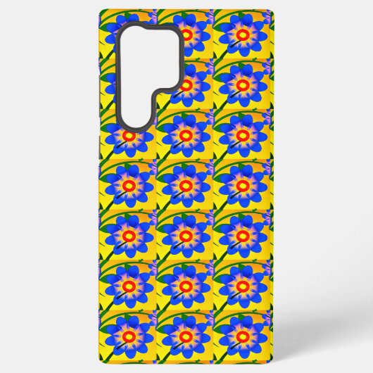 可愛い抽象芸術花柄 SAMSUNG GALAXYケース (裏面)
