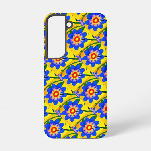可愛い抽象芸術花柄 SAMSUNG GALAXYケース (裏面)