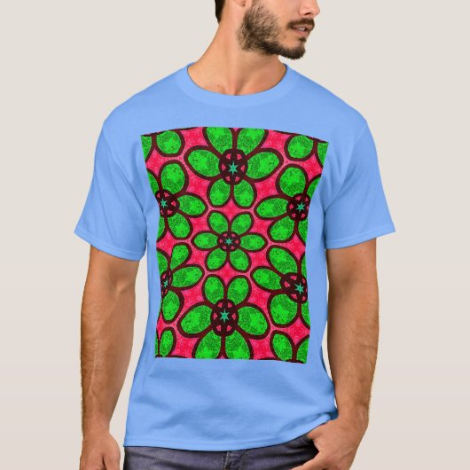 可愛い抽象芸術花柄 Tシャツ (正面)