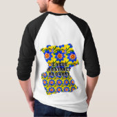 可愛い抽象芸術花柄 Tシャツ (裏面)