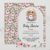 可愛い招待状付きベビーシャワーデザイン 招待状 (正面/裏面)