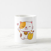 可愛い招日本のき猫 コーヒーマグカップ (中央)
