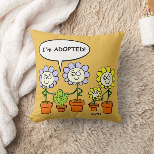 可愛い採用サボテン漫画の砂漠の金ゴールド背景 クッション (ブランケット)