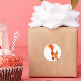 可愛い探求心の漫画キツネシール ラウンドシール