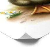 可愛い描写アモ絵を描の3D水彩画 ポスター (角)