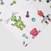 可愛い数々の色ロボット子供ロボットパターン 薄葉紙 (詳細)