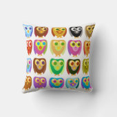 可愛い数々の色漫画のキャラクターふくろう柄 クッション (裏面)