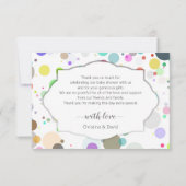 可愛い数々の赤ちゃんシャワー サンキューカード (裏面)