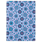 可愛い数々の青い色のサンズパターンタイル クリップボード (裏面)