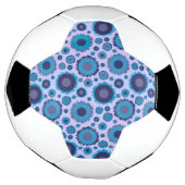 可愛い数々の青い色のサンズパターンタイル サッカーボール (回転)
