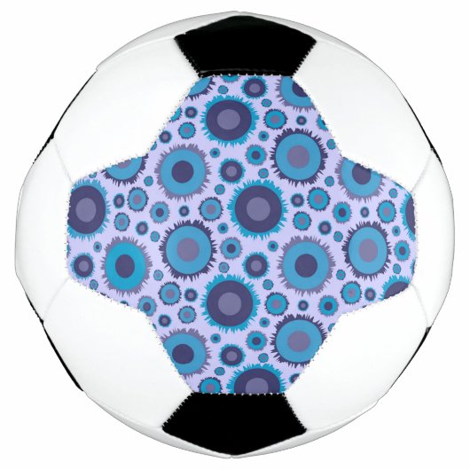 可愛い数々の青い色のサンズパターンタイル サッカーボール (正面)