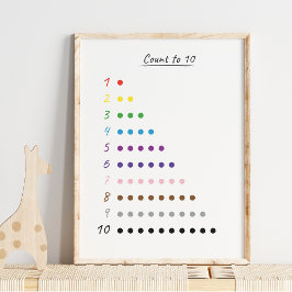 可愛い数を10教育モダン表に ポスター