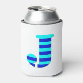 可愛い文字J青 缶クーラー (缶正面)