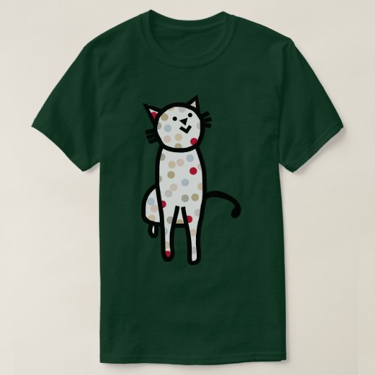 可愛い斑点猫 Tシャツ (デザイン正面)