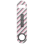 可愛い斜ストライプ線パターン名前をカスタムする スピード栓抜き (正面)