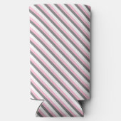 可愛い斜ストライプ線パターン名前をカスタムする スリム缶クーラー (裏面)