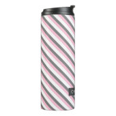 可愛い斜ストライプ線パターン名前をカスタムする タンブラー (回転左)