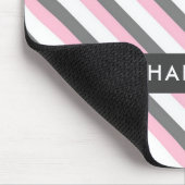 可愛い斜ストライプ線パターン名前をカスタムする マウスパッド (コーナー)