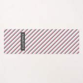 可愛い斜ストライプ線パターン名前をカスタムする ヨガマット (正面(横))