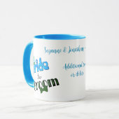 可愛い新婦パーソナライズされた結婚の マグカップ (正面左)