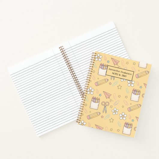 可愛い新学期柄 | 学校用品 ノートブック (内部)