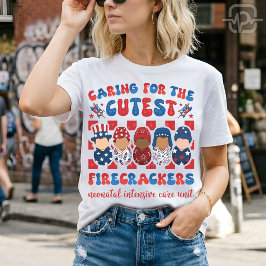 可愛い新生児集中治療室の看護師のための4th of Julyグッズ Tシャツ