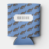 可愛い新着画素美術両生類パターン 缶クーラー (正面)