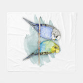 可愛い新芽の水色 フリースブランケット (正面(横))