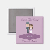 可愛い新郎新婦デートのマグネットを保存 マグネット (正面/裏面)