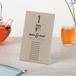 可愛い新郎新婦フラットテーブル台座の看板 台座サイン