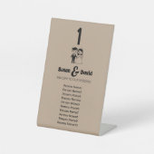 可愛い新郎新婦フラットテーブル台座の看板 台座サイン (正面)