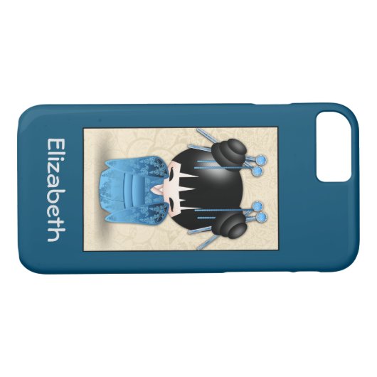 可愛い日本のこけしパーソナライズされた人形 Case-Mate iPhoneケース (裏面(横))