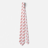 可愛い日本のさくらんぼの花タイル模様 ネクタイ (正面)
